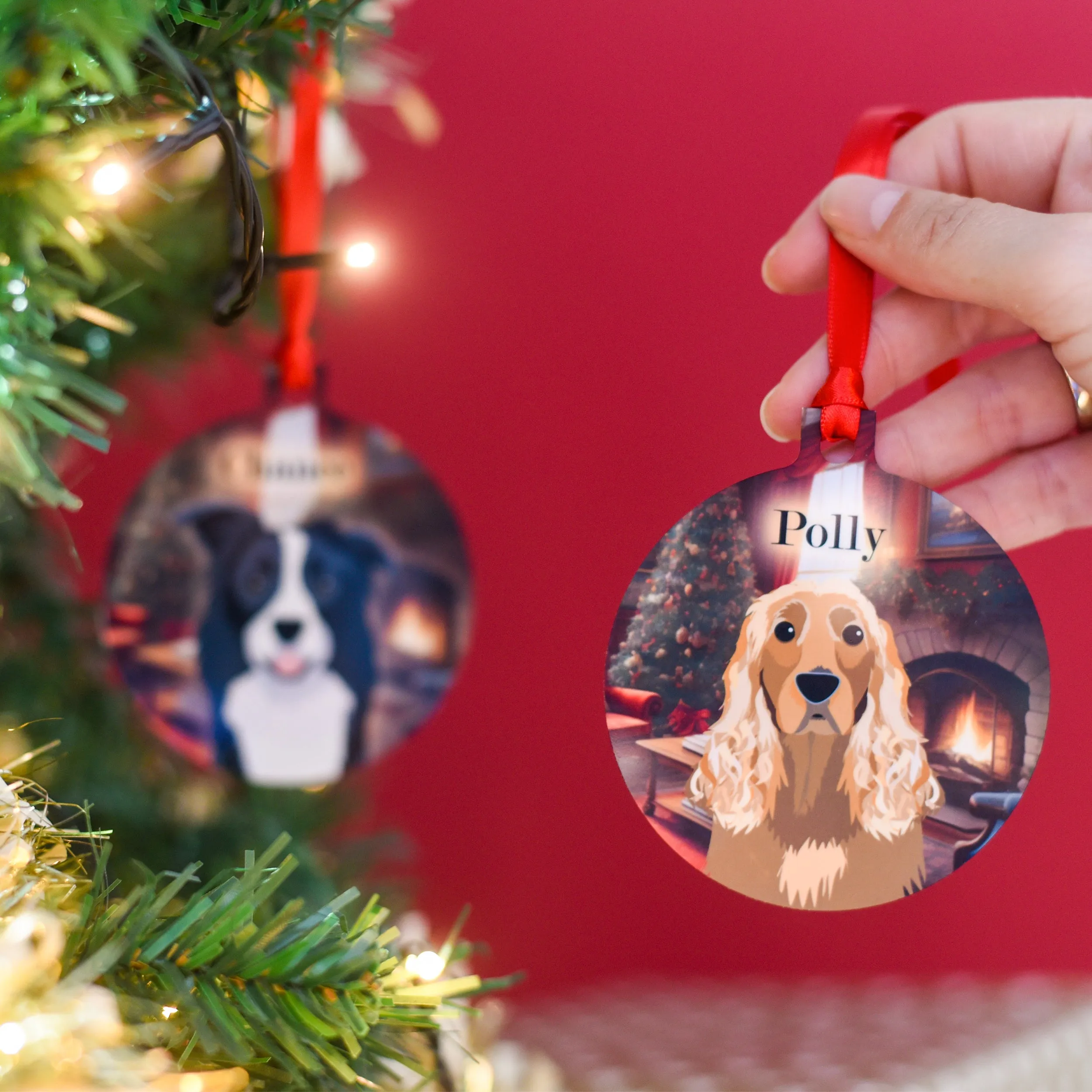 Personalised Dog Traditional Christmas Scene Decoration