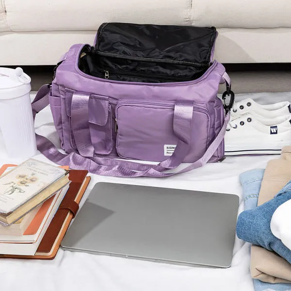 Personalised Multi-compartment Waterproof Weekend Bag with Shoulder Strap and Name Birthday Back to School Gift for Women
