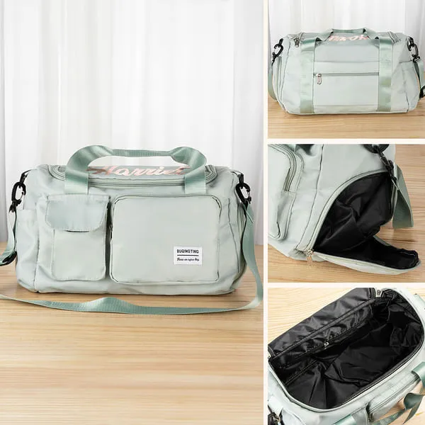 Personalised Multi-compartment Waterproof Weekend Bag with Shoulder Strap and Name Birthday Back to School Gift for Women