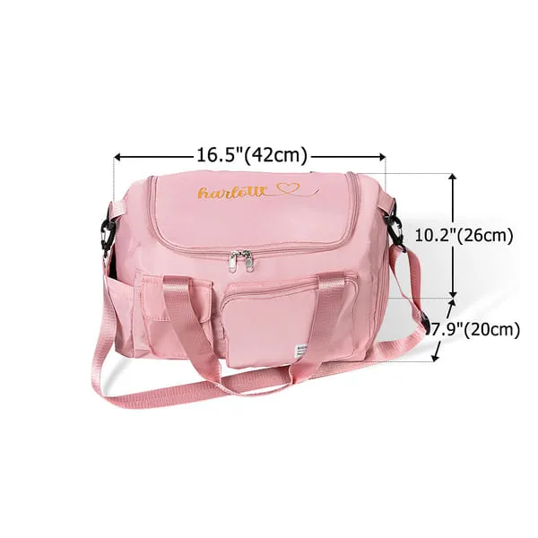 Personalised Multi-compartment Waterproof Weekend Bag with Shoulder Strap and Name Birthday Back to School Gift for Women