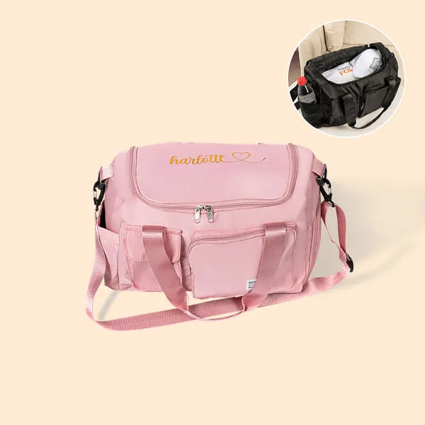 Personalised Multi-compartment Waterproof Weekend Bag with Shoulder Strap and Name Birthday Back to School Gift for Women