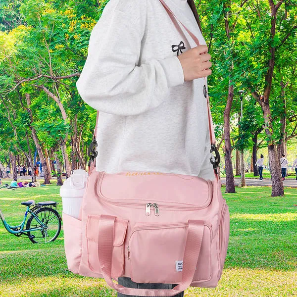 Personalised Multi-compartment Waterproof Weekend Bag with Shoulder Strap and Name Birthday Back to School Gift for Women