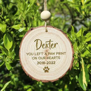 Personalised Wooden Slice Pet Memorial Decoration