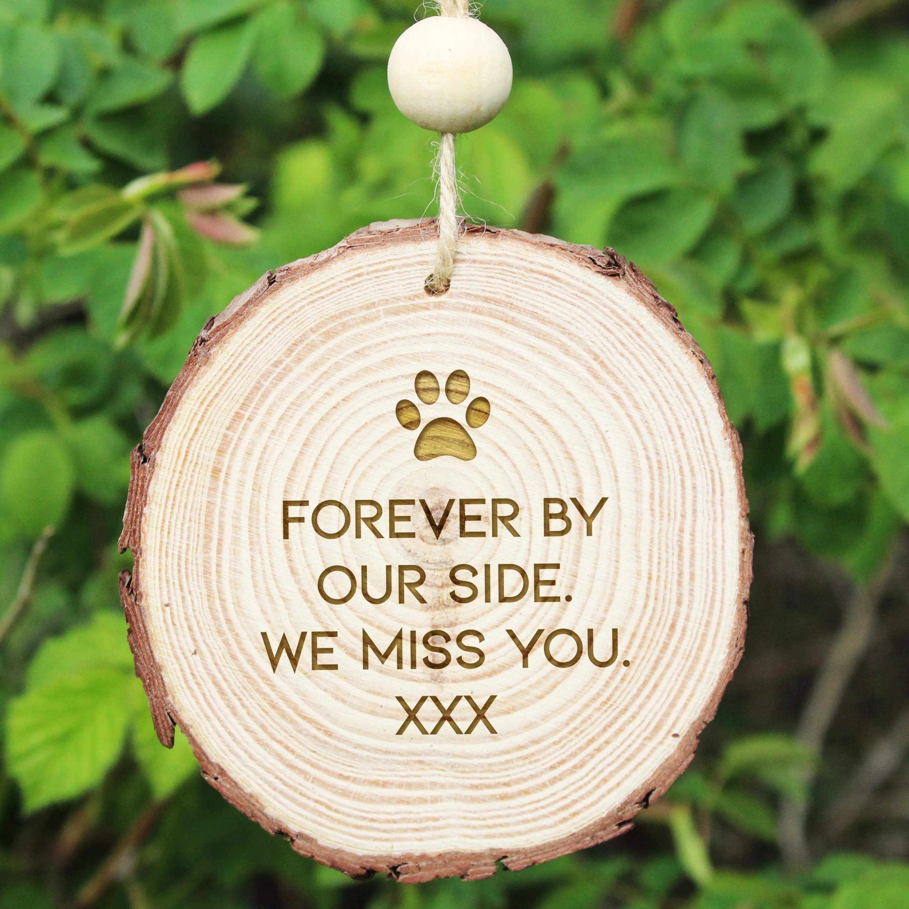 Personalised Wooden Slice Pet Memorial Decoration