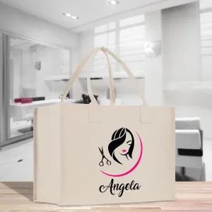 Personalized Hair Stylist Custom Cotton Canvas Tote Bag Hairdresser Gift Bag Beauty Salon Bag Stylist Supply Bag Barber Gift (HRST1015)