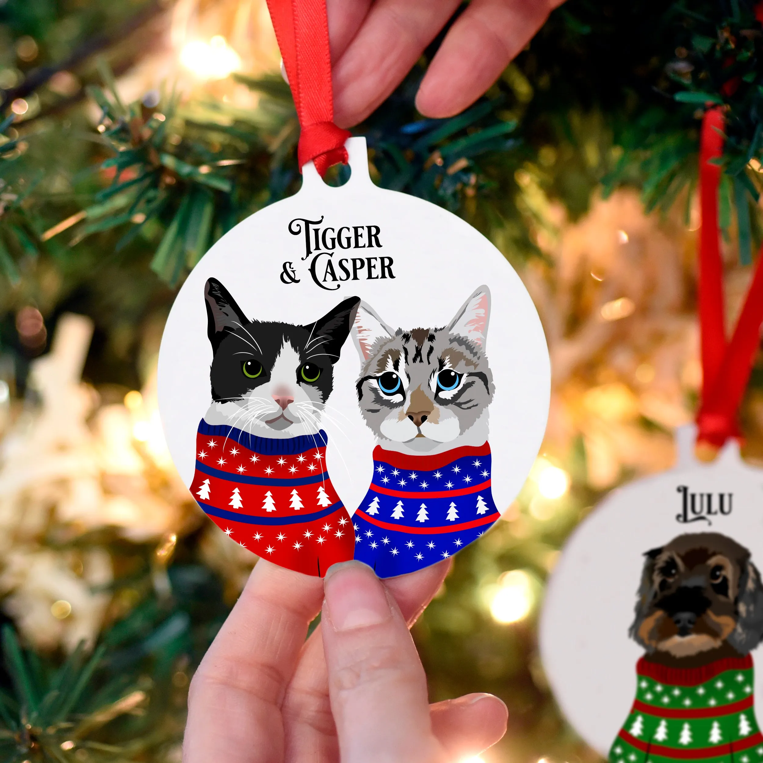 Pet Portrait Christmas Hanging Ornament Personalised