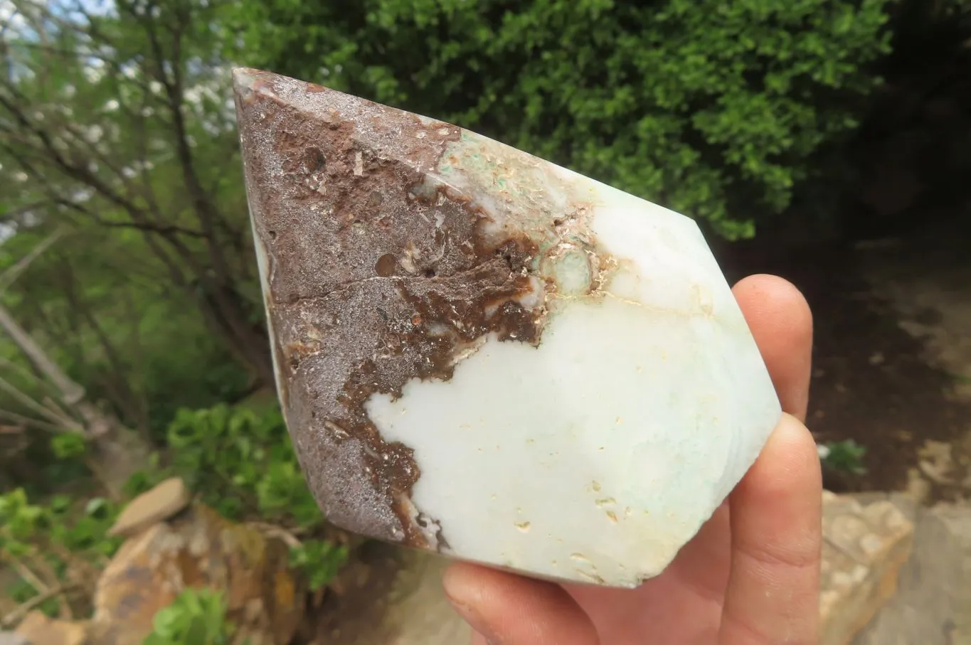 Polished Blue Smithsonite Points x 2 From Congo