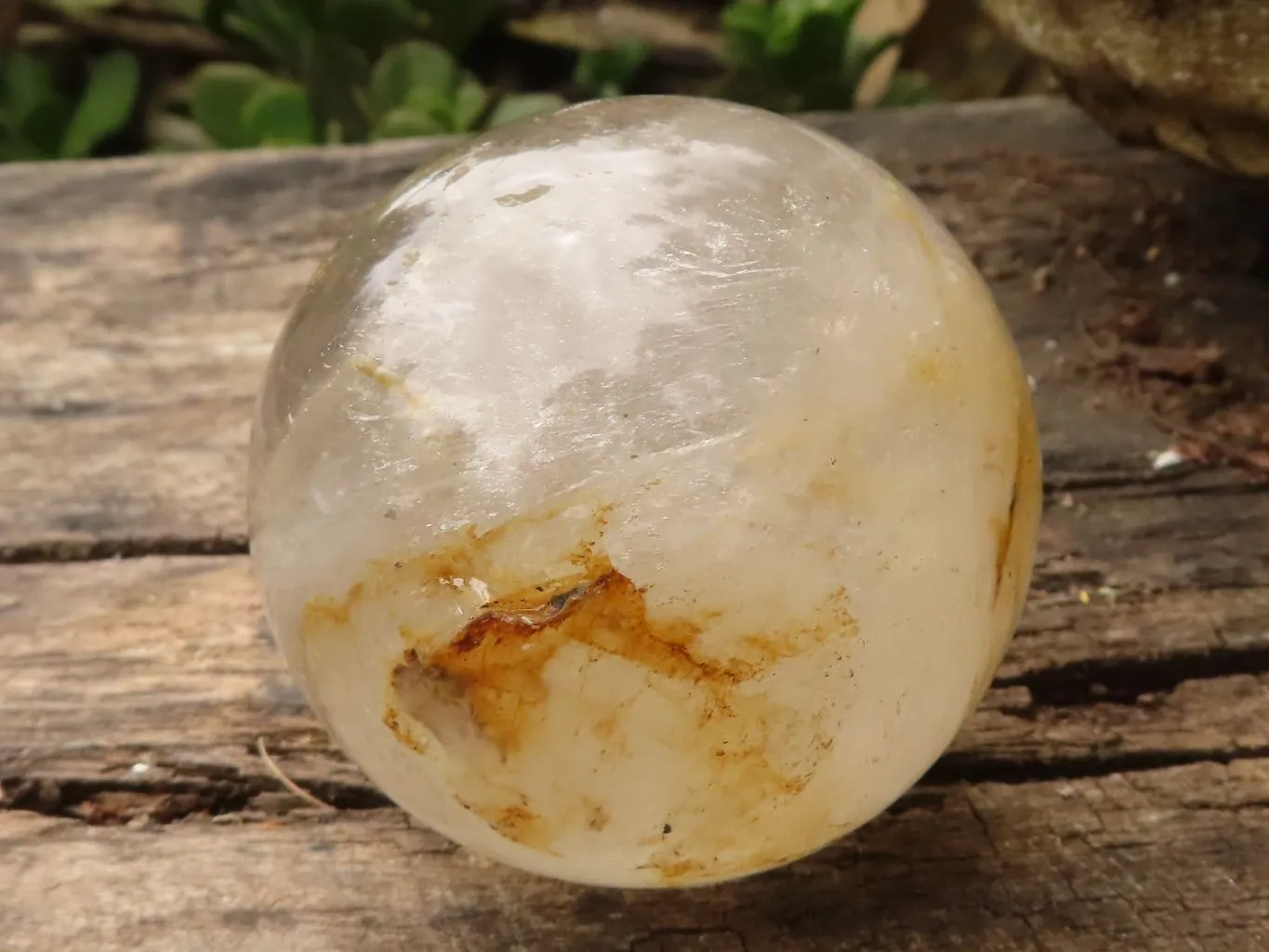 Polished Hematoid Tinted Clear Quartz Crystal Balls x 2 From Madagascar