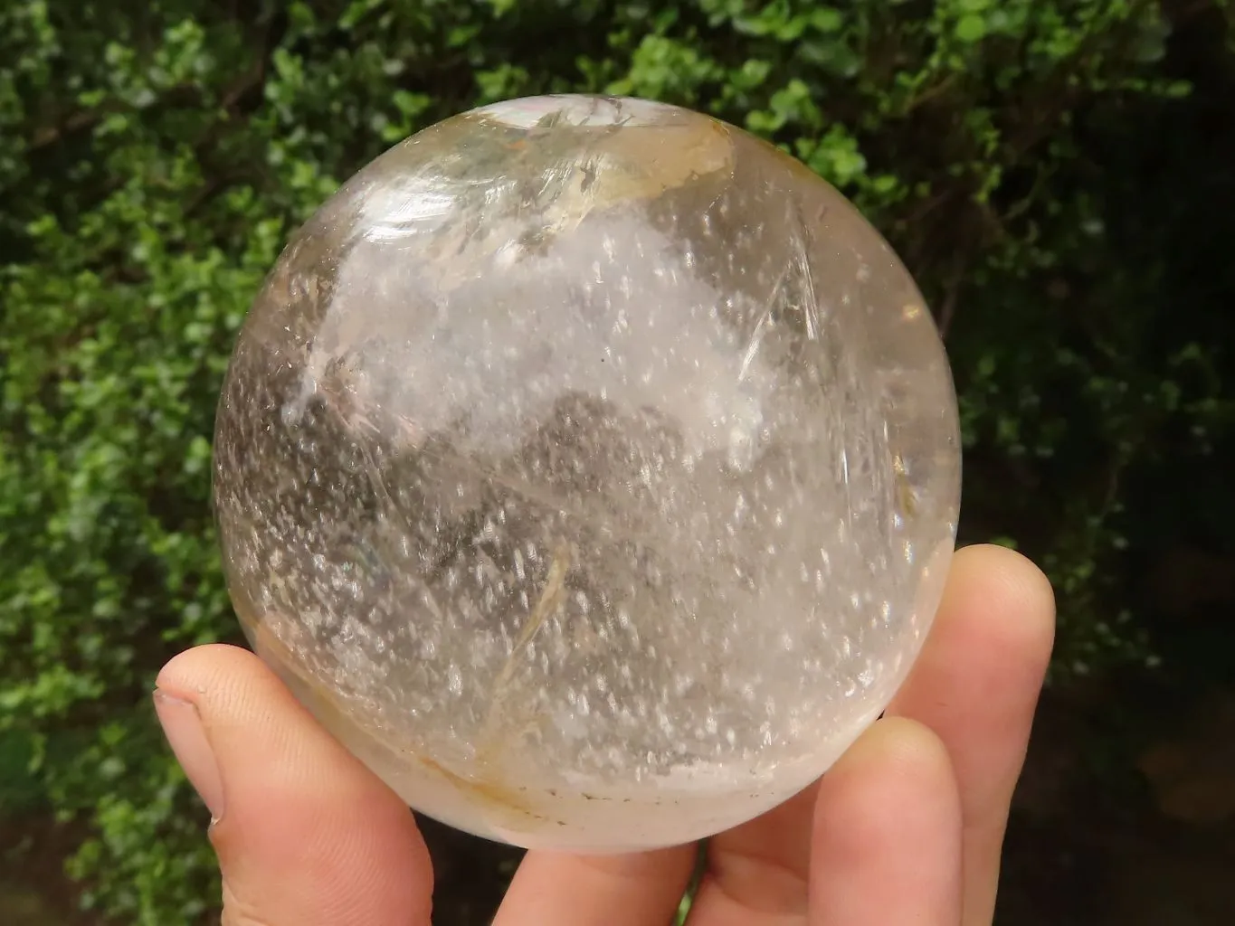 Polished Hematoid Tinted Clear Quartz Crystal Balls x 2 From Madagascar