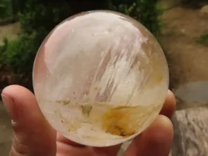 Polished Hematoid Tinted Clear Quartz Crystal Balls x 2 From Madagascar