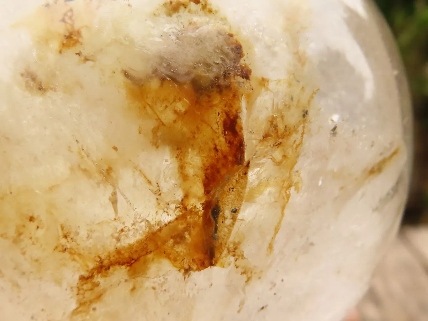 Polished Hematoid Tinted Clear Quartz Crystal Balls x 2 From Madagascar