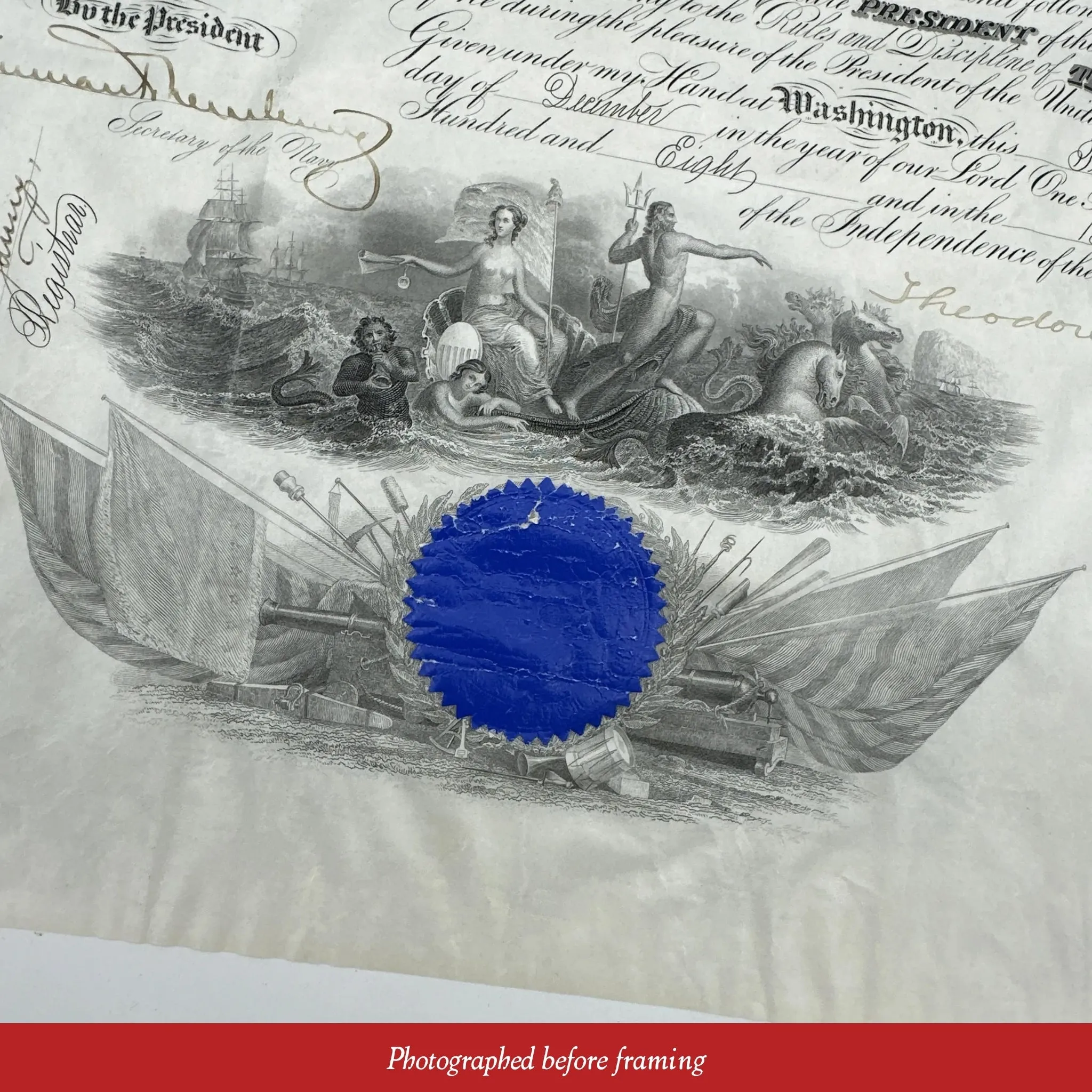 President Theodore Roosevelt Naval Appointment — Signed December 23, 1908
