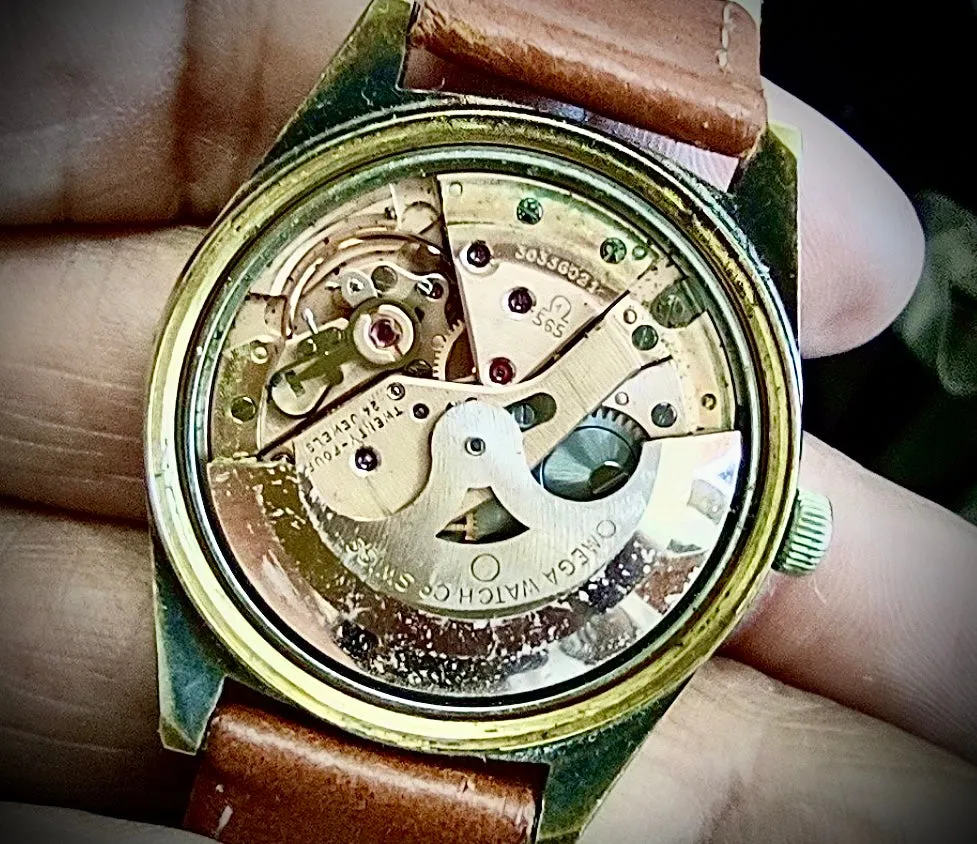 R#1340 1970’s Omega Genève Ref.166.041 Automatic Cal.565 Gold Plated Vintage Watch needs service