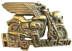 Rare 1980 Harley Davidson Winged Skull Belt Buckle