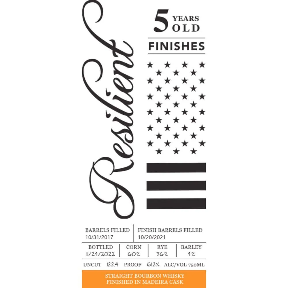 Resilient 5 Year Old Bourbon Finished in Madeira Cask