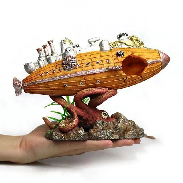 RQ003 Submarine Aquarium Decoration 22x8x15cm