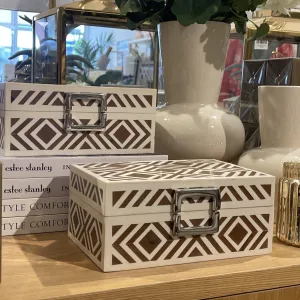Sand and Beige Decor Box with Buckle
