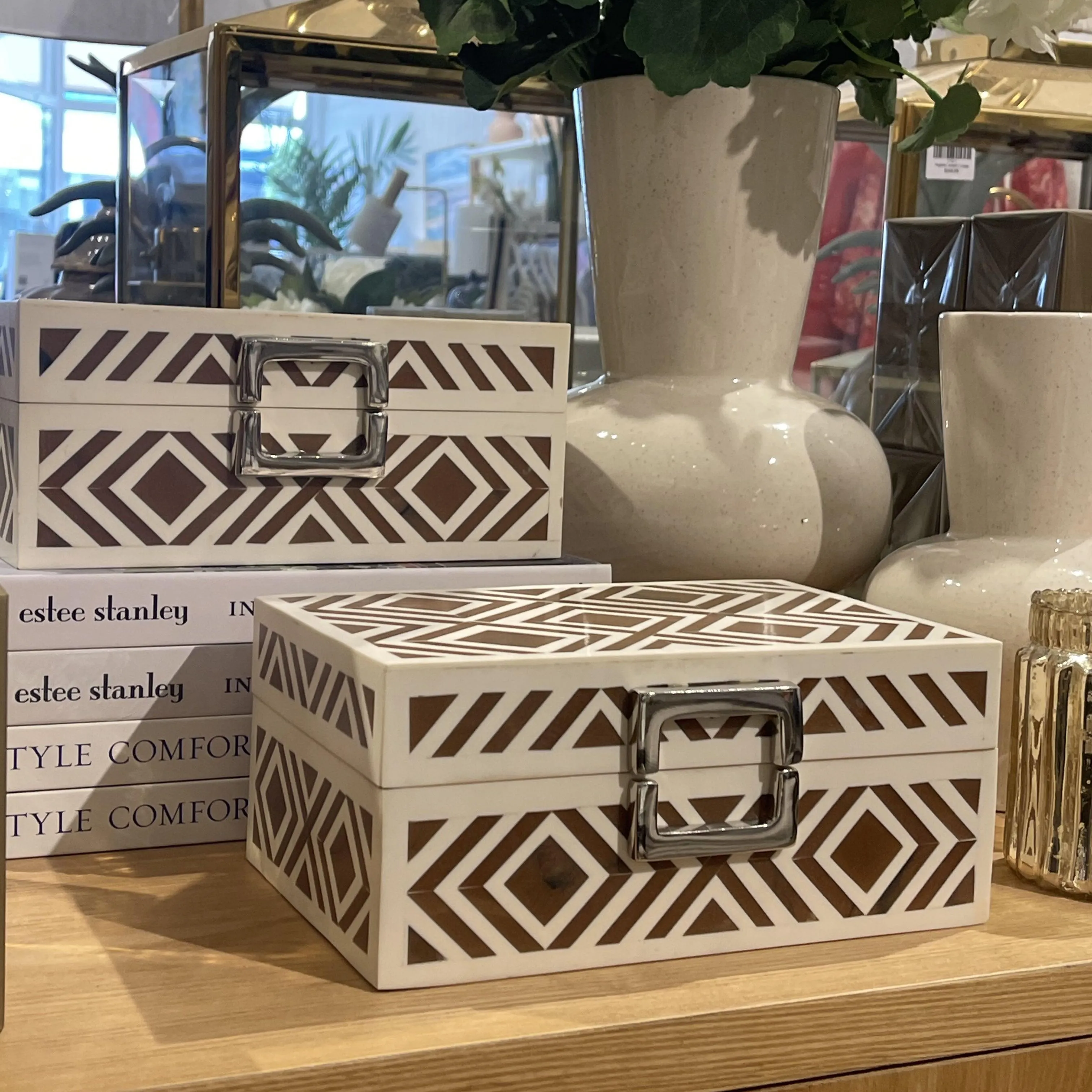 Sand and Beige Decor Box with Buckle