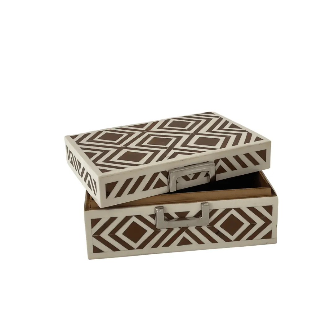 Sand and Beige Decor Box with Buckle