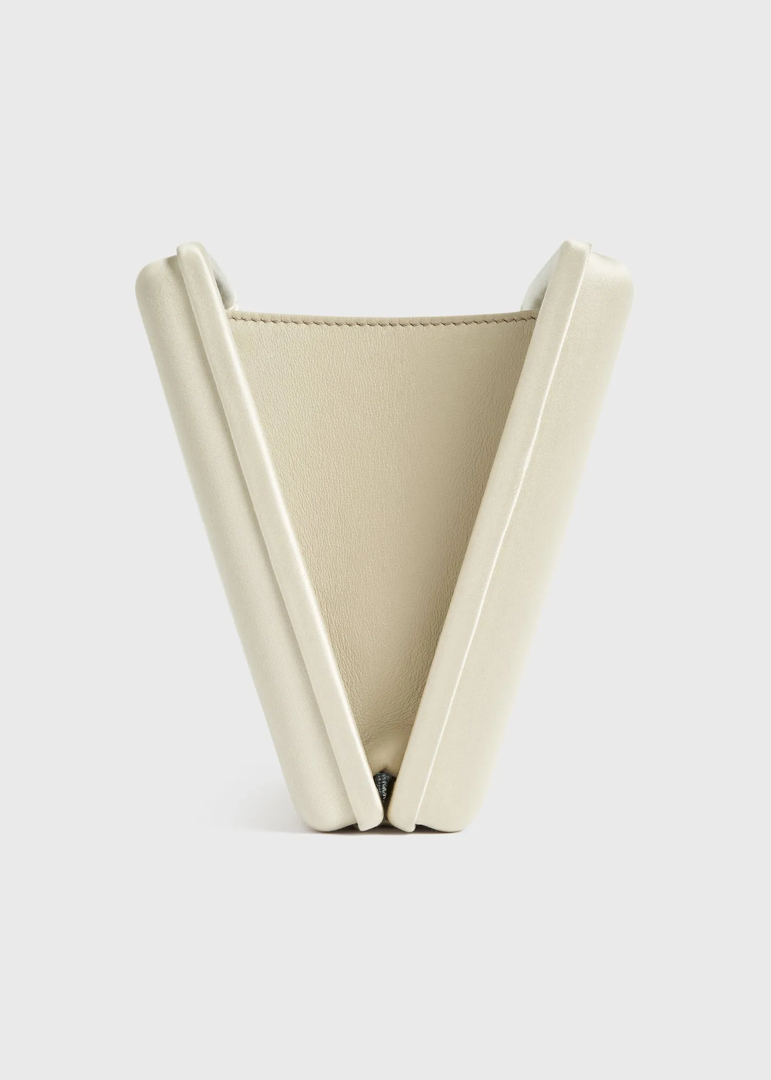 Satin box clutch ecru