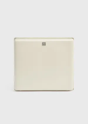 Satin box clutch ecru