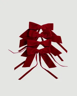 Scarlet Red Velvet Bows (pack of 4)