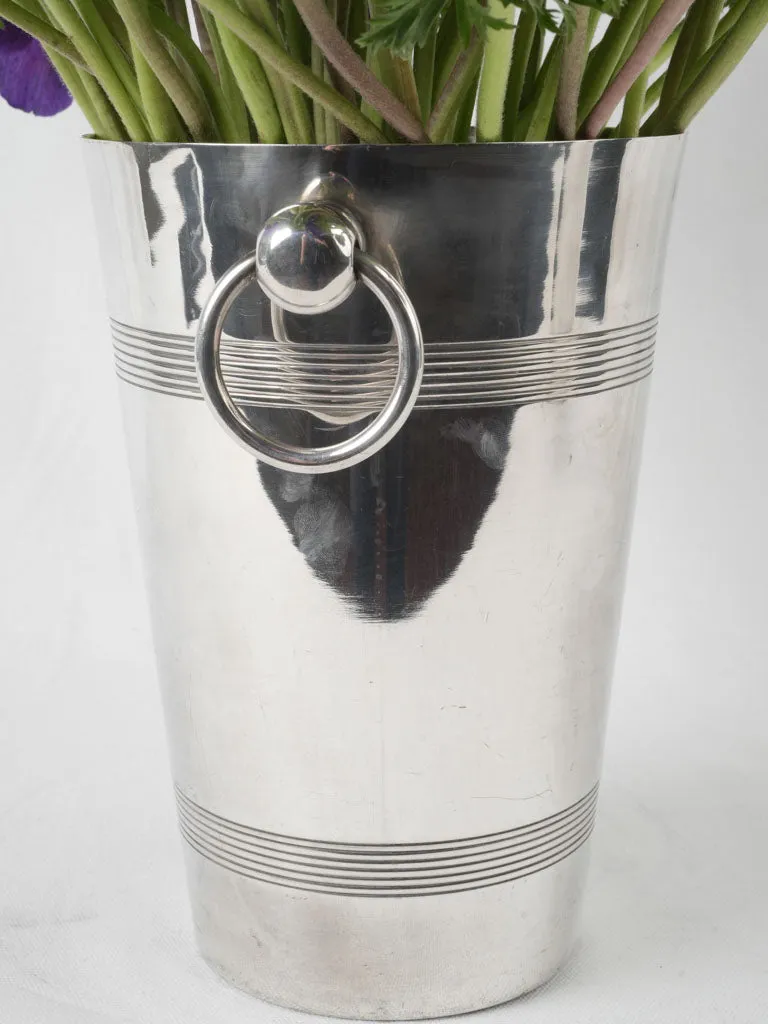 Set of 3 19th-century French tall silver plate Champagne buckets 10¼"
