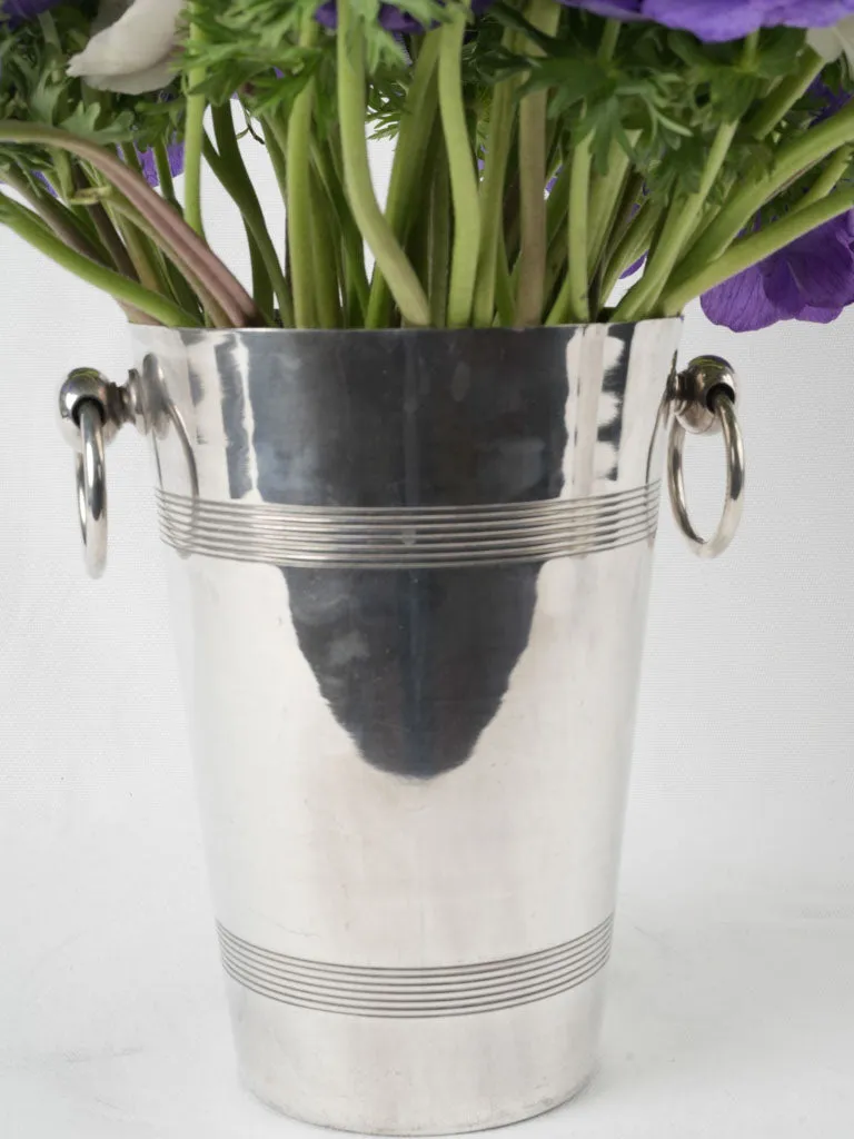Set of 3 19th-century French tall silver plate Champagne buckets 10¼"