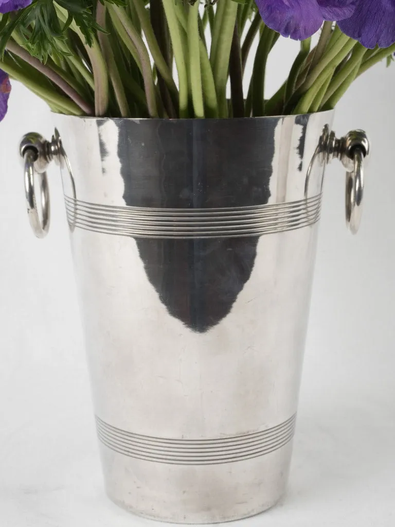 Set of 3 19th-century French tall silver plate Champagne buckets 10¼"