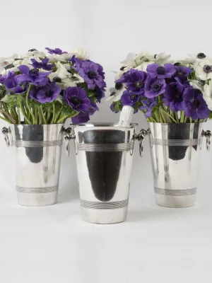 Set of 3 19th-century French tall silver plate Champagne buckets 10¼"