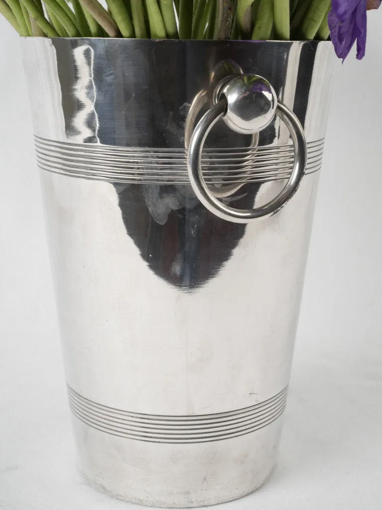 Set of 3 19th-century French tall silver plate Champagne buckets 10¼"