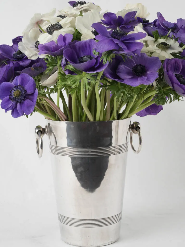 Set of 3 19th-century French tall silver plate Champagne buckets 10¼"