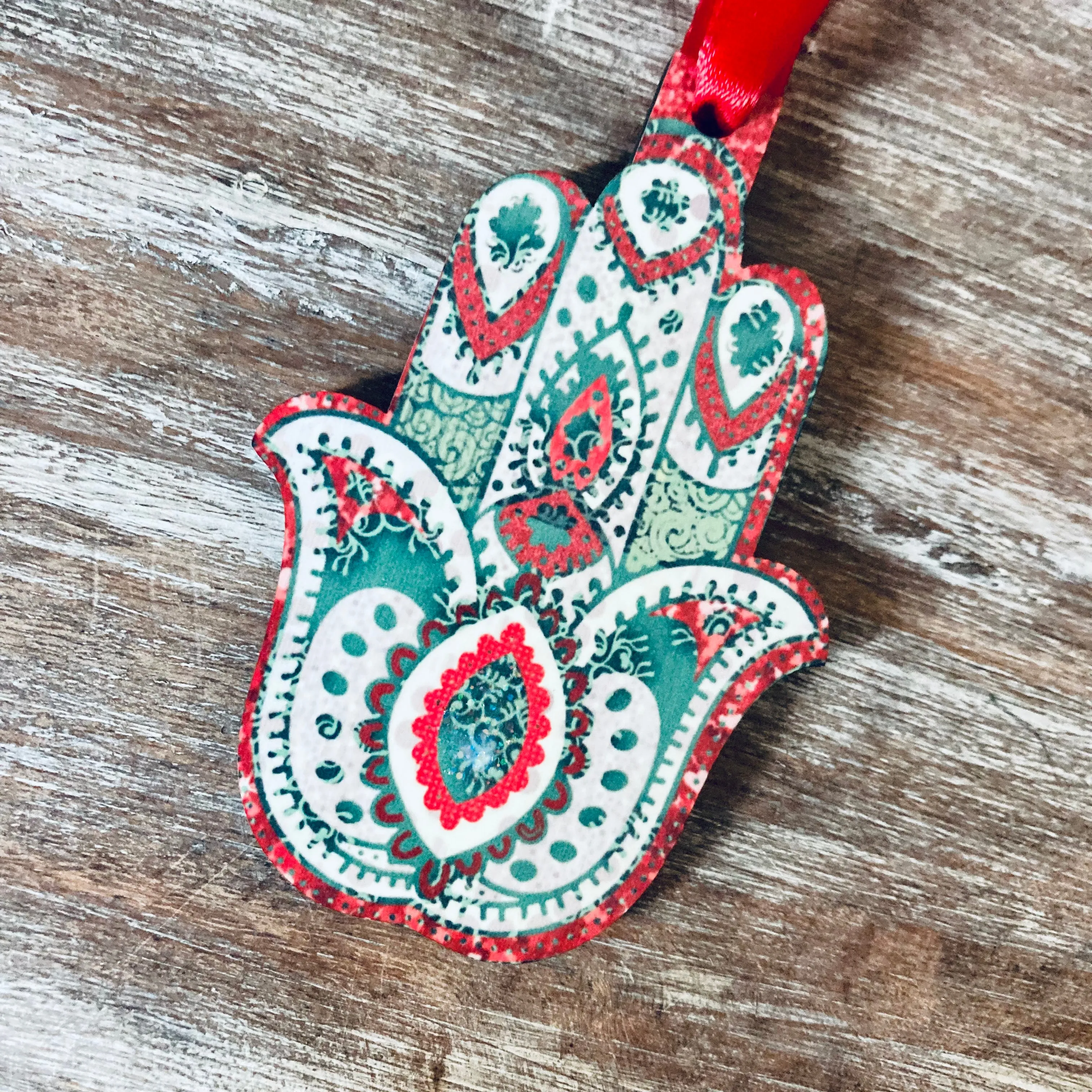 Set of 3 Hamsa Wooden Decoration