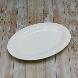 Set Of 3 Professional Rolled Rim White Oval Plate / Platter 16" inch |