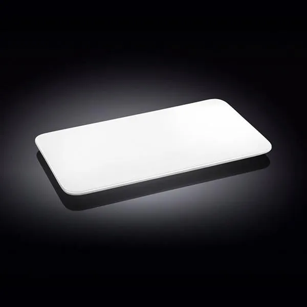 Set Of 6 White Rectangle Flat Platter 10" inch X 5.5" inch | 25.5 X 14.5 Cm