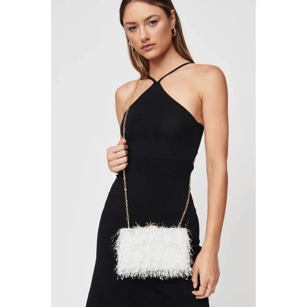 Shoshanna Ivory Fringe Evening Bag