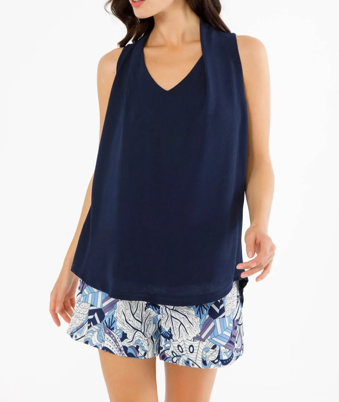 Sleeveless Drape Top
