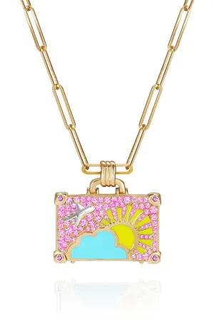 Small Cotton Candy Suitcase Necklace