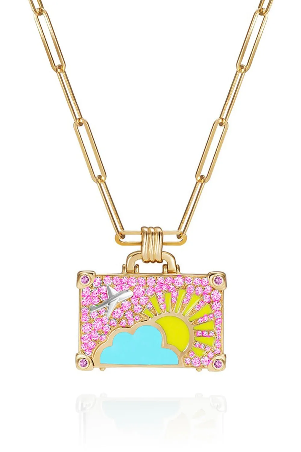 Small Cotton Candy Suitcase Necklace