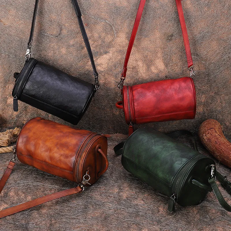 Small Womens Leather Crossbody Bucket Bag Handbags For Women