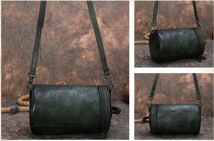 Small Womens Leather Crossbody Bucket Bag Handbags For Women