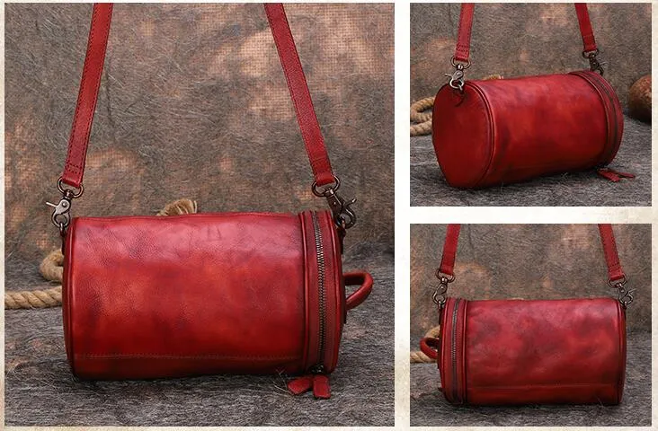 Small Womens Leather Crossbody Bucket Bag Handbags For Women