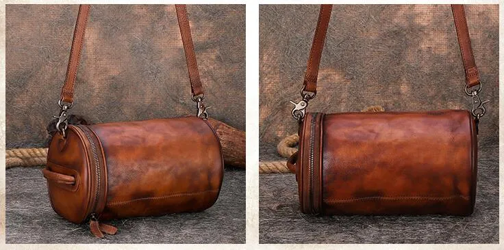 Small Womens Leather Crossbody Bucket Bag Handbags For Women