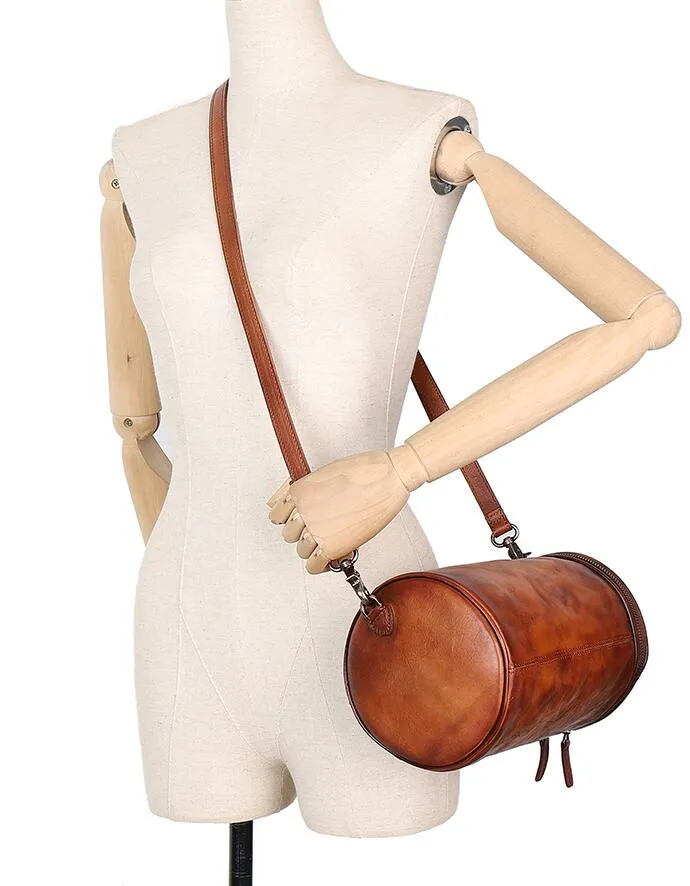 Small Womens Leather Crossbody Bucket Bag Handbags For Women