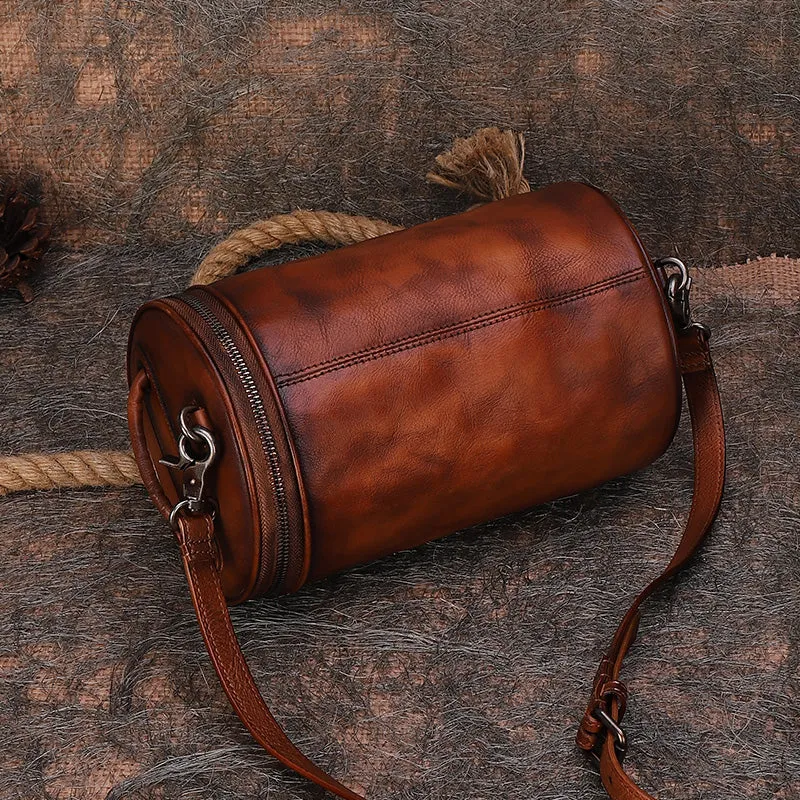 Small Womens Leather Crossbody Bucket Bag Handbags For Women