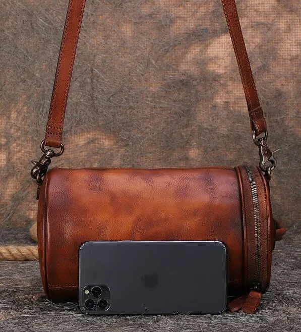Small Womens Leather Crossbody Bucket Bag Handbags For Women