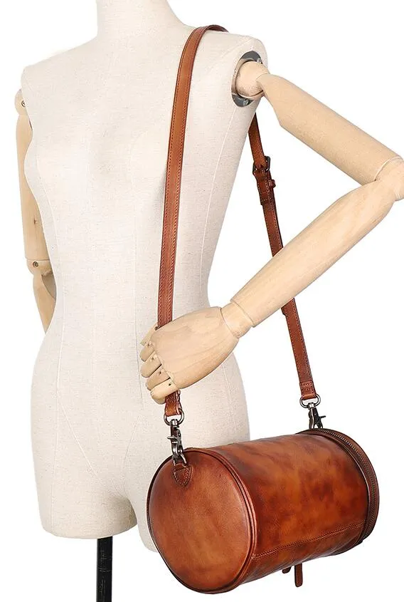 Small Womens Leather Crossbody Bucket Bag Handbags For Women