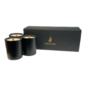 Soy Wax Scented Candle Trio - Gift Set - Black