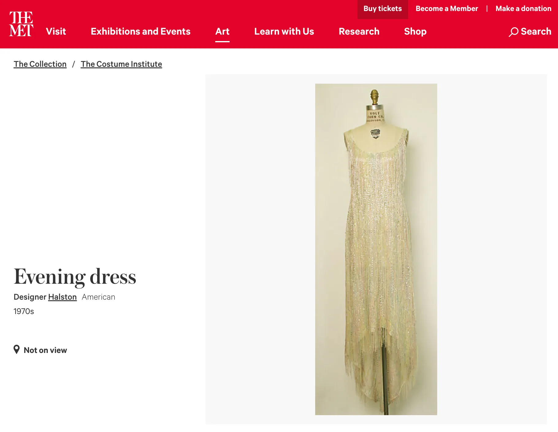Spectacular Halston Resort 1982 Beaded Fringe Dress