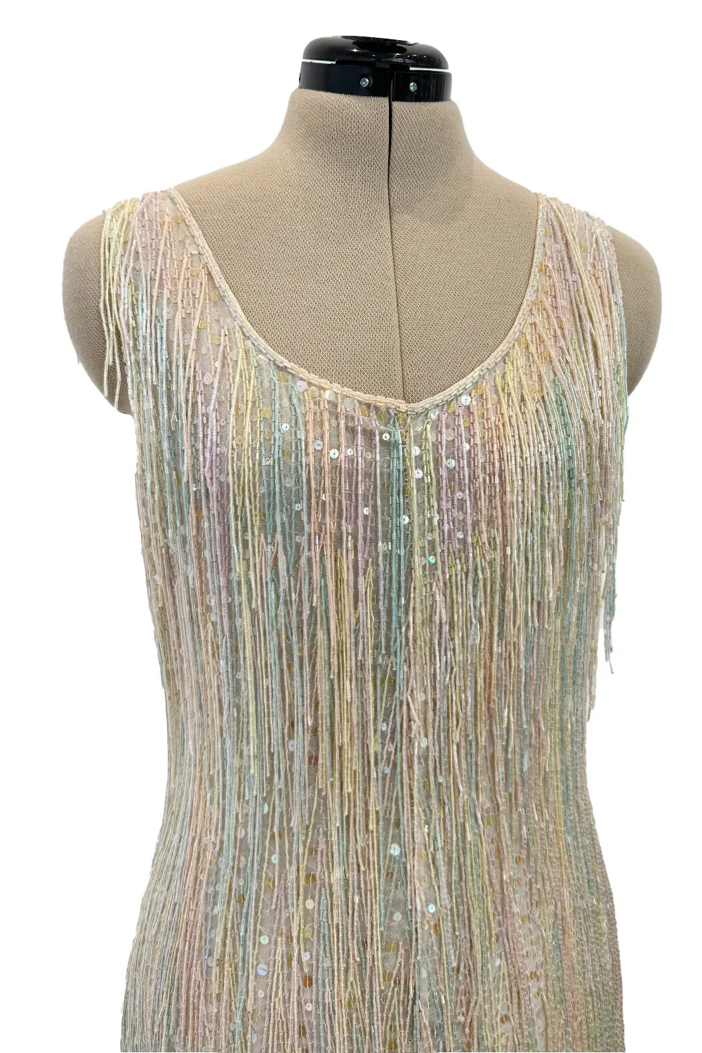 Spectacular Halston Resort 1982 Beaded Fringe Dress